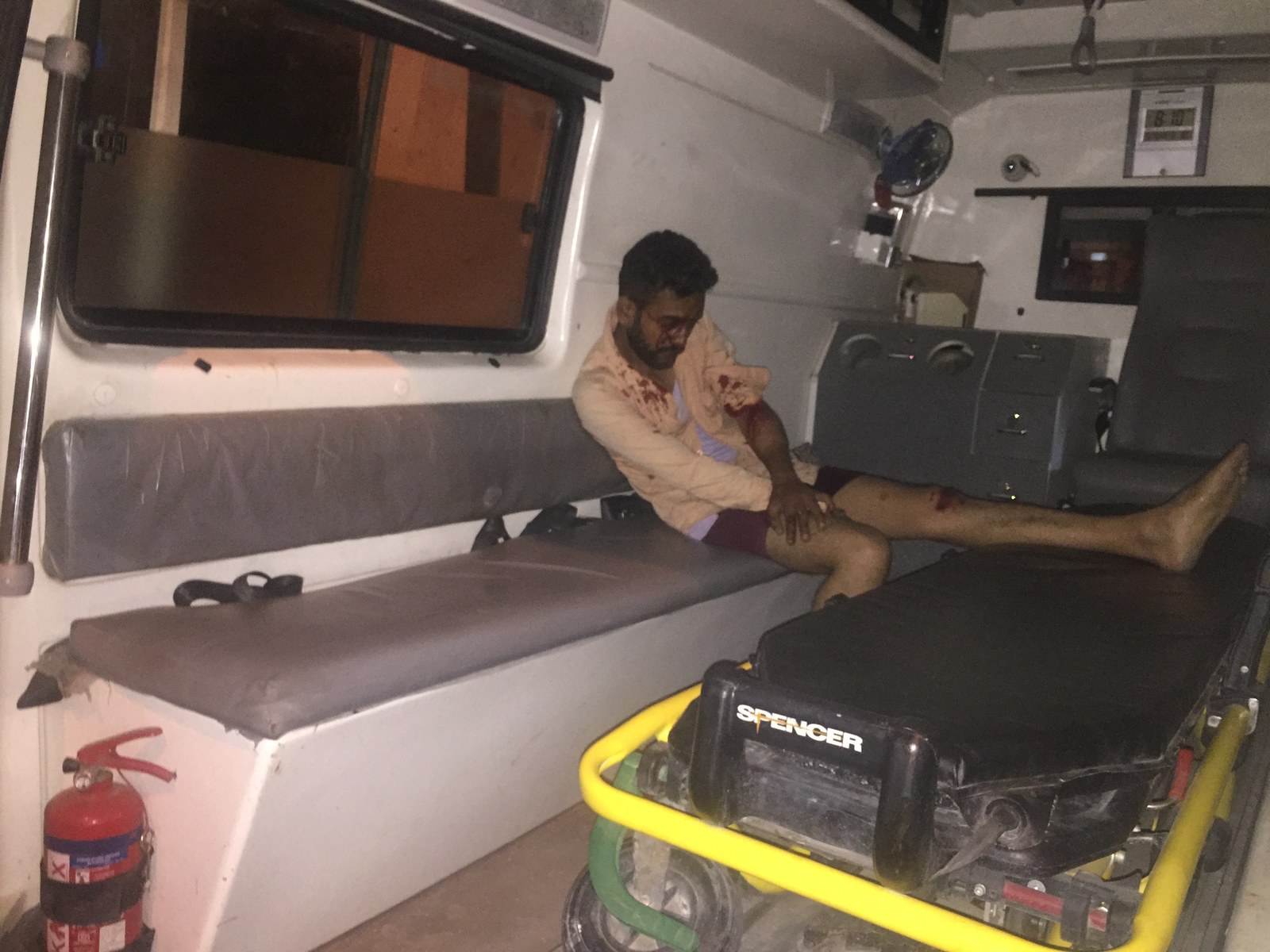 Ambulance Interior Equipped with Spencer Stretcher & Emergency Oxygen Kit